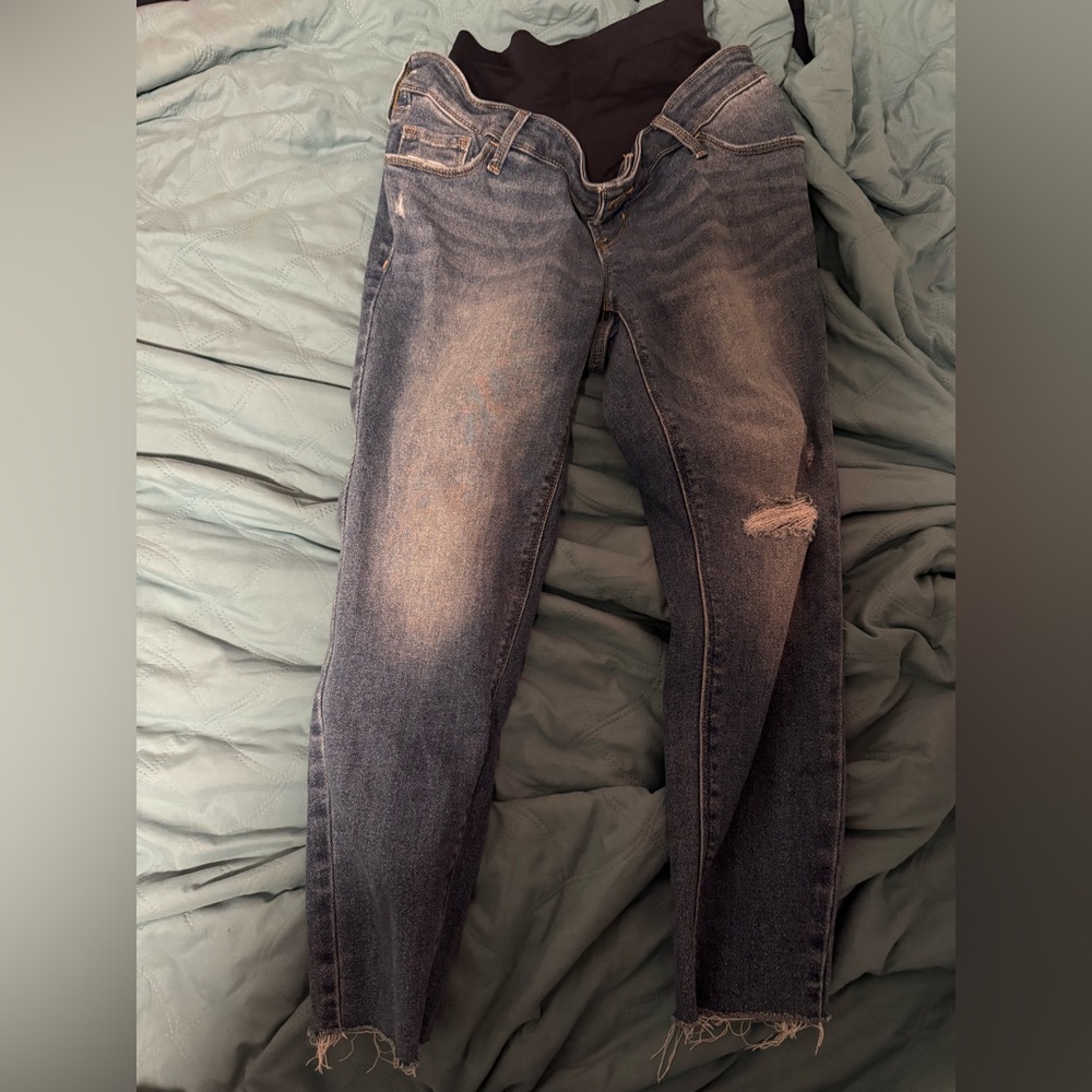 Old Navy maternity Distressed Blue Skinny Jeans